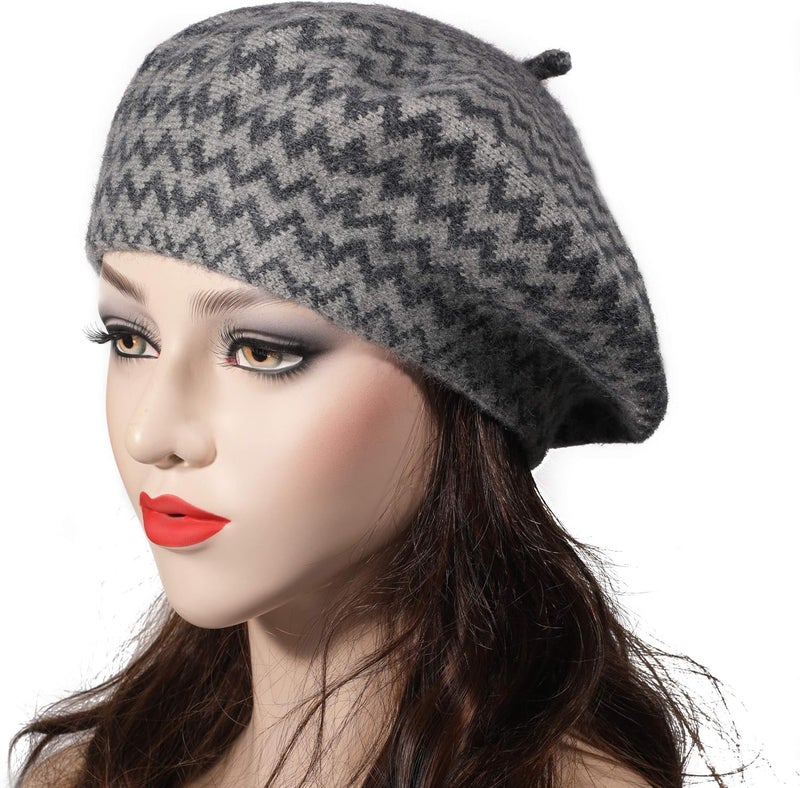 ZLYC French Beret Hat Fashion Print Lightweight Winter Warm Artist Hat for Women - Image 2